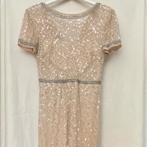 Sequin and Beaded Adrianna Pappell size 6 maxi dress